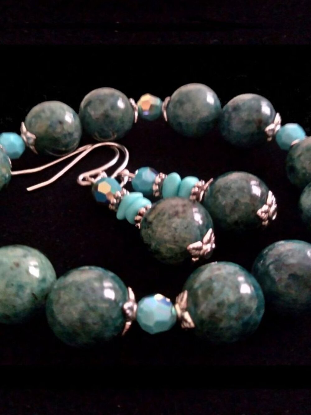 Handcrafted Chrysocolla Bracelet Set